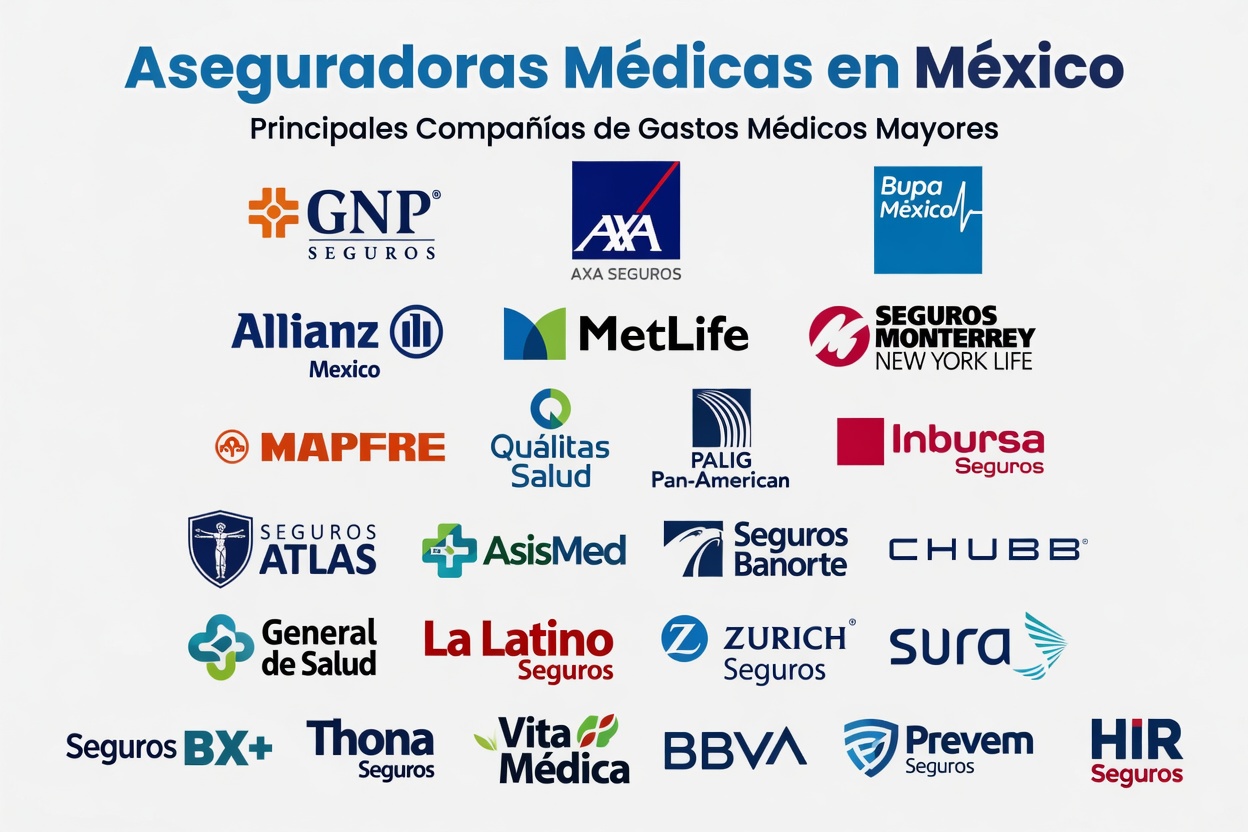 Aseguradoras médicas en México – GNP, AXA, Bupa, Allianz, MetLife, MAPFRE y más